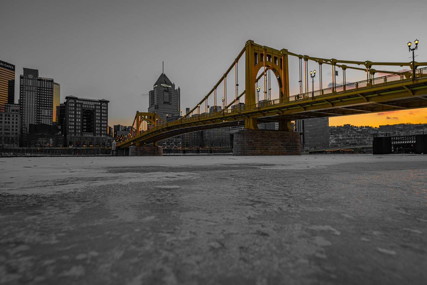 Pittsburgh Winter Breathtaking black and white 04