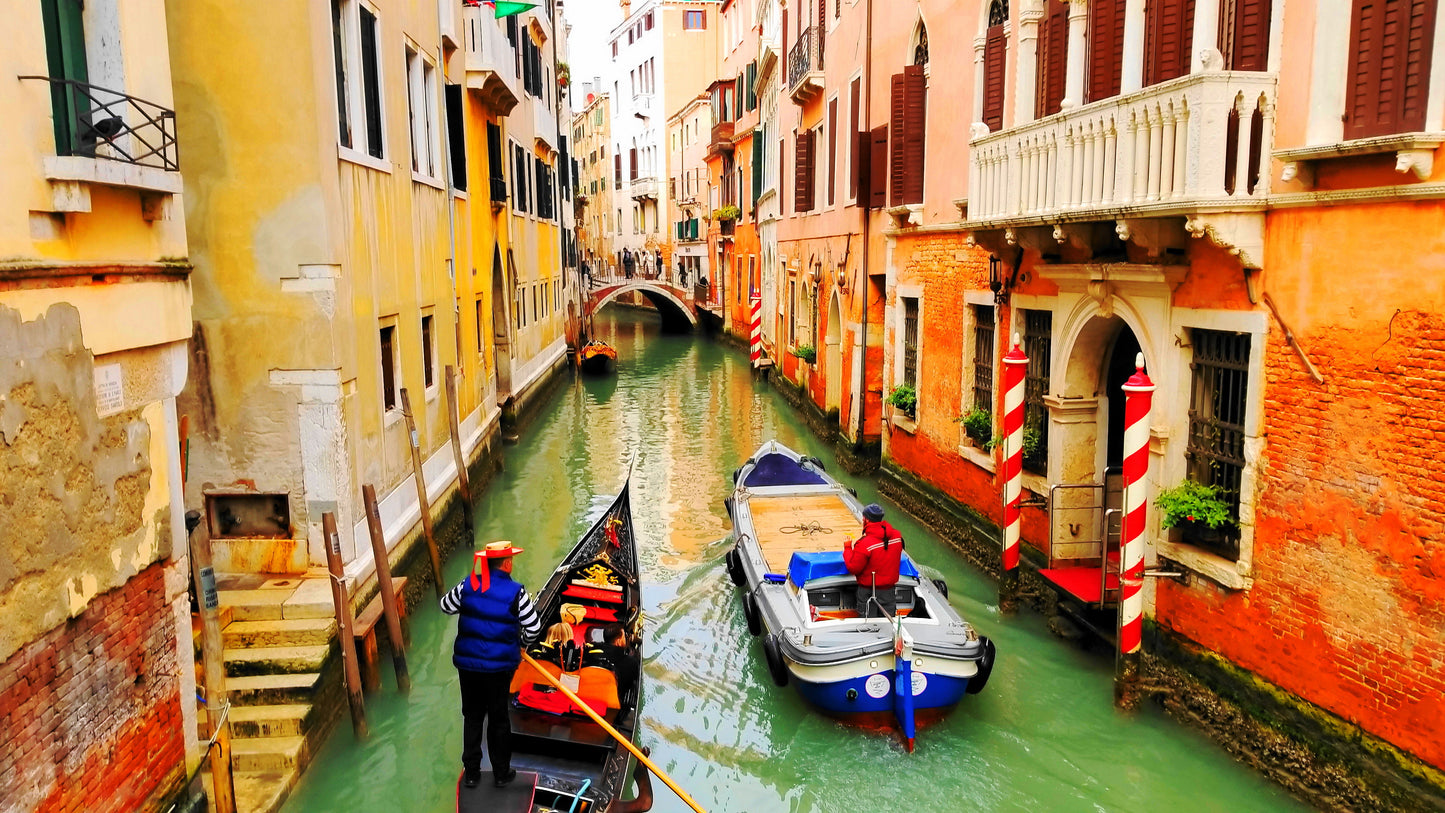 Gondala Boat Ride Through Venice Italy