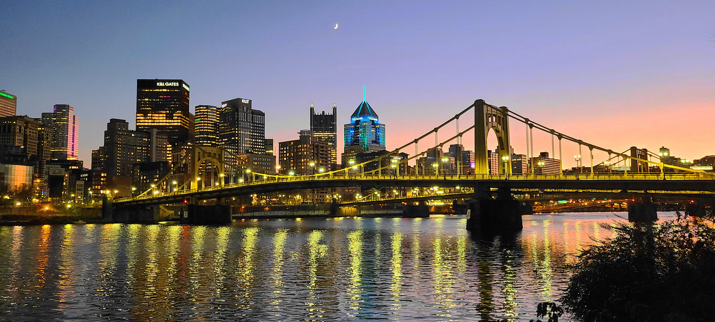 Pittsburgh Bridge Purple Sunset