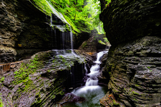 A Rainy Day at Rainbow Falls in Watkins Glen State Park NY